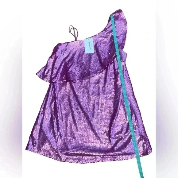 The Pants Store pink sequin formal mini dress size small. Adjustable strap. NWT - Picture 9 of 11